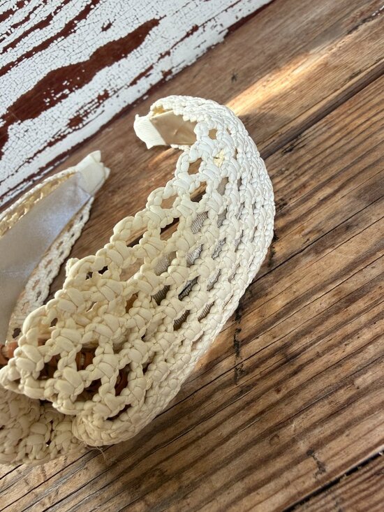 NWOT Anthropologie Crochet Jute  Embellished Headband - Picture 5 of 5